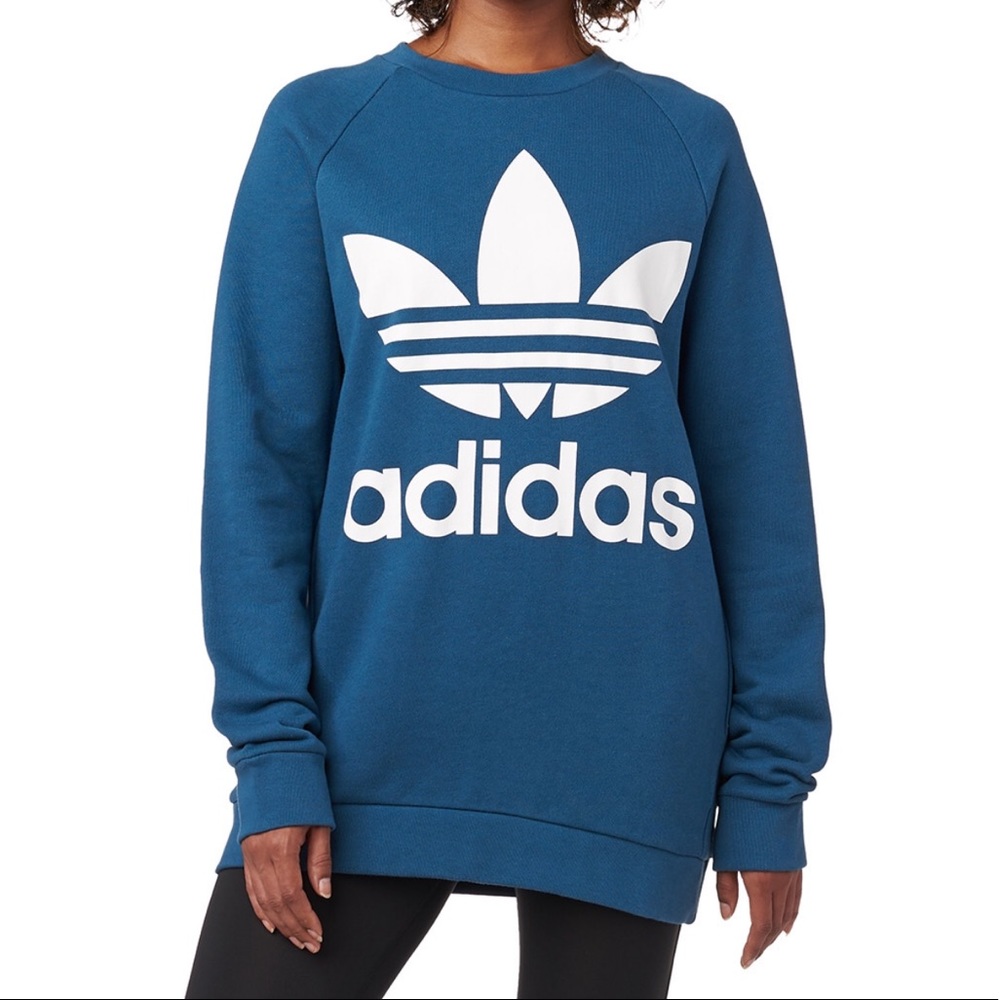 adidas Blue Sweatshirt with White Logo